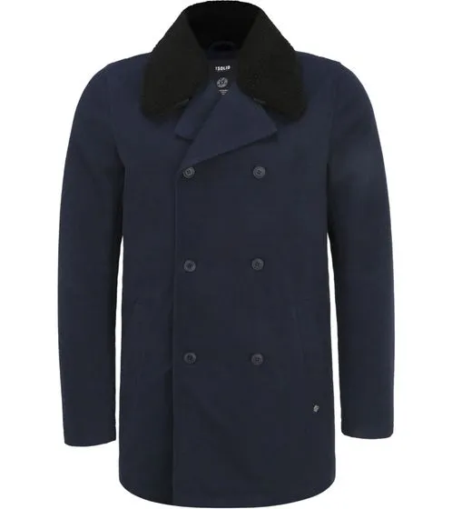 SOLID Parka d hiver pour homme en laine Coupe régulière Pinto Bleu foncé