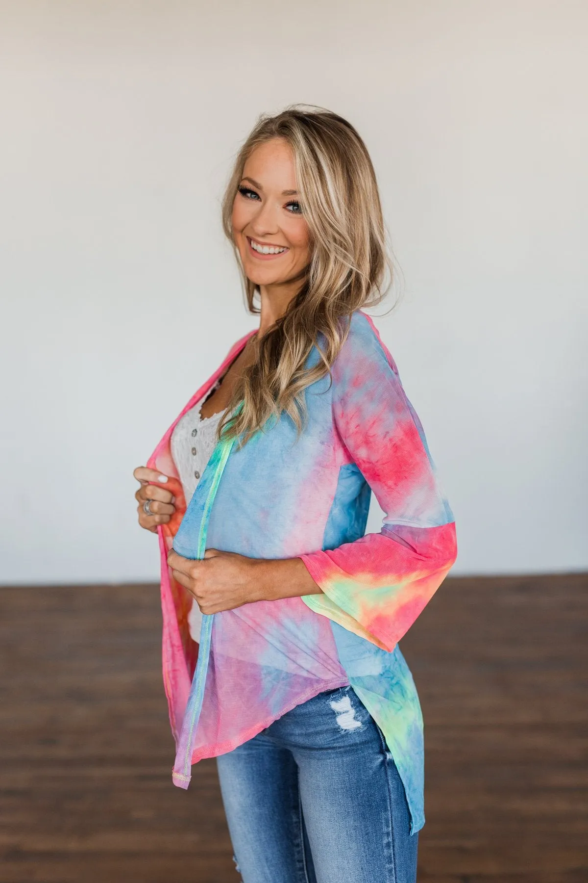 Sparked My Interest Tie Dye Kimono- Multi-Color