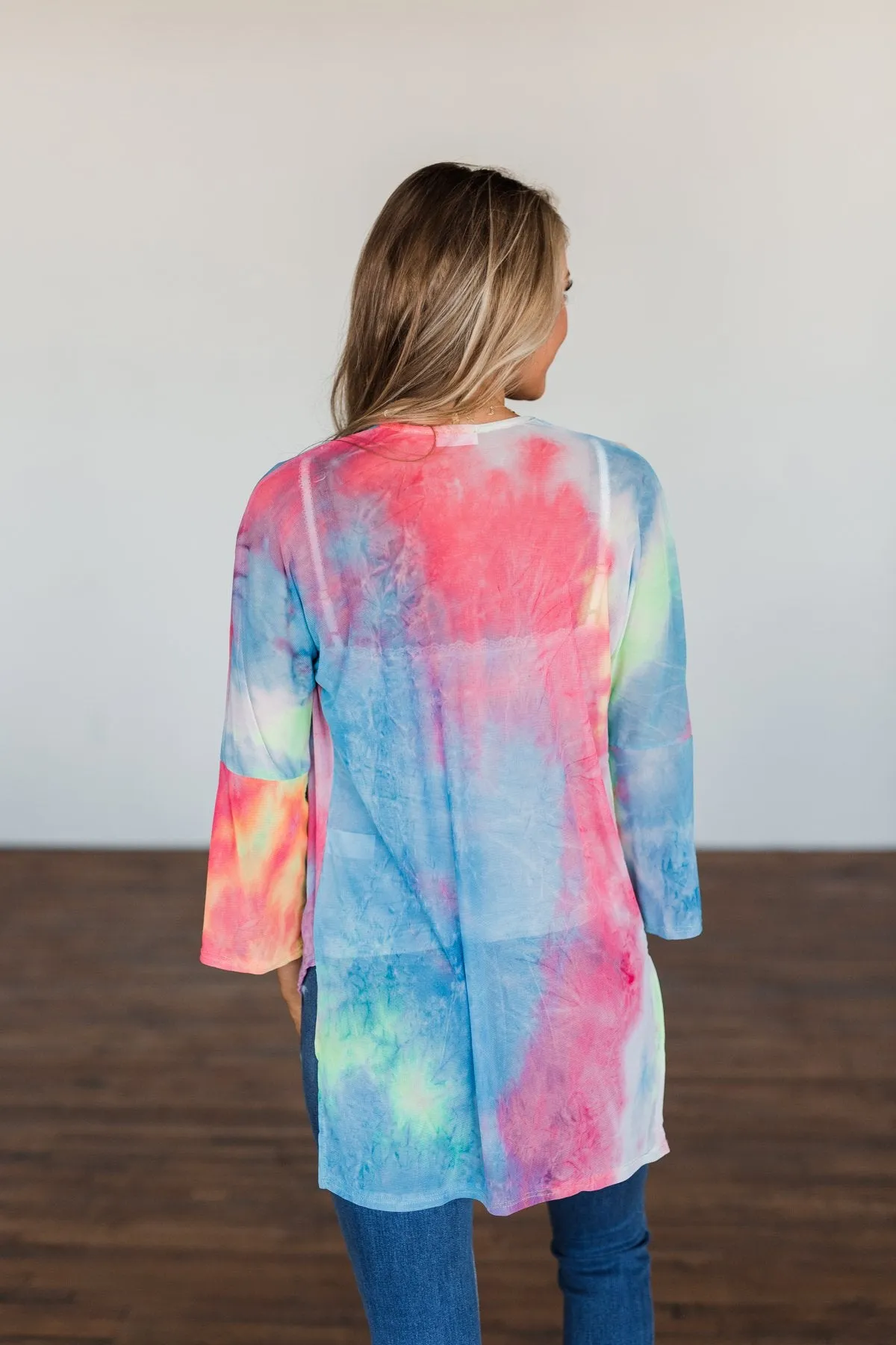 Sparked My Interest Tie Dye Kimono- Multi-Color