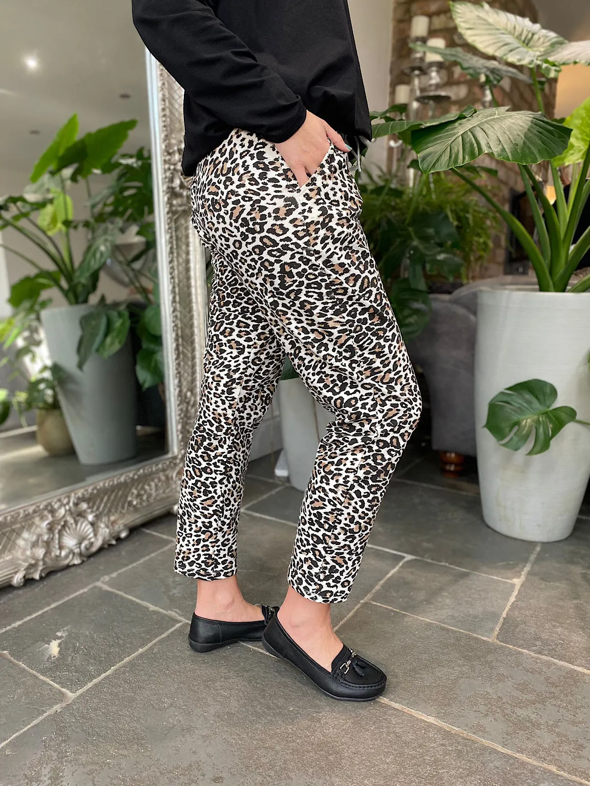 Stone Printed Leopard Joggers