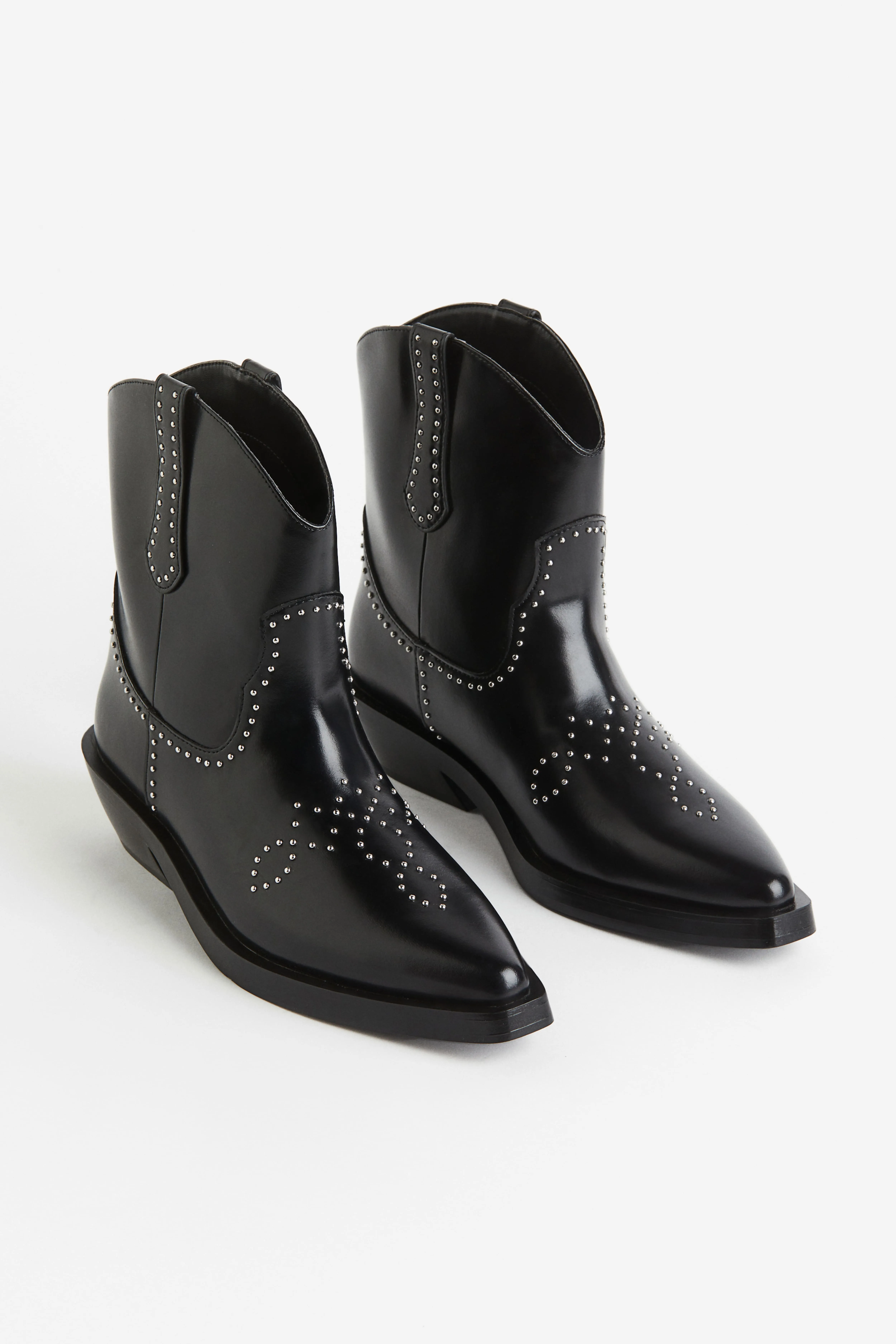 Studded cowboy boots - Low heel - Black - Ladies | H&M GB