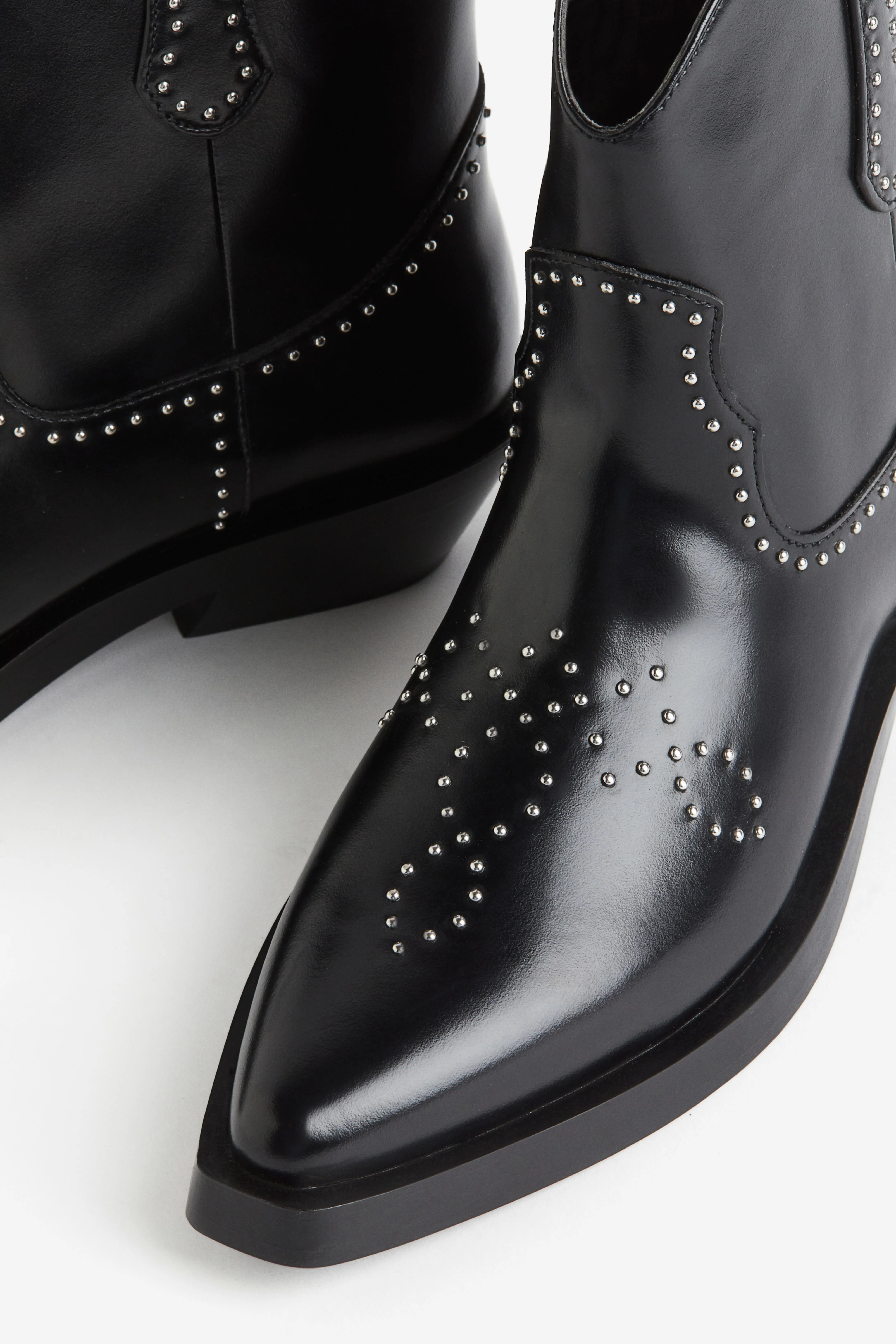 Studded cowboy boots - Low heel - Black - Ladies | H&M GB