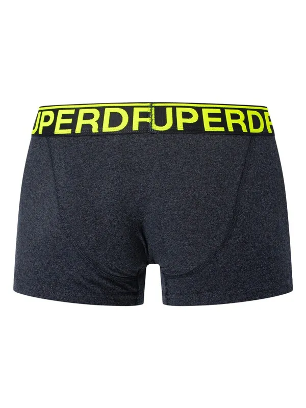 Superdry 3 Pack Organic Cotton Trunks - Frosted Navy Grit/Dark Indigo Blue Marl/Navy