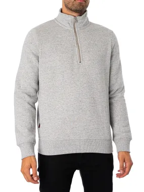 Superdry Essential Half Zip Sweatshirt - Athletic Grey Marl