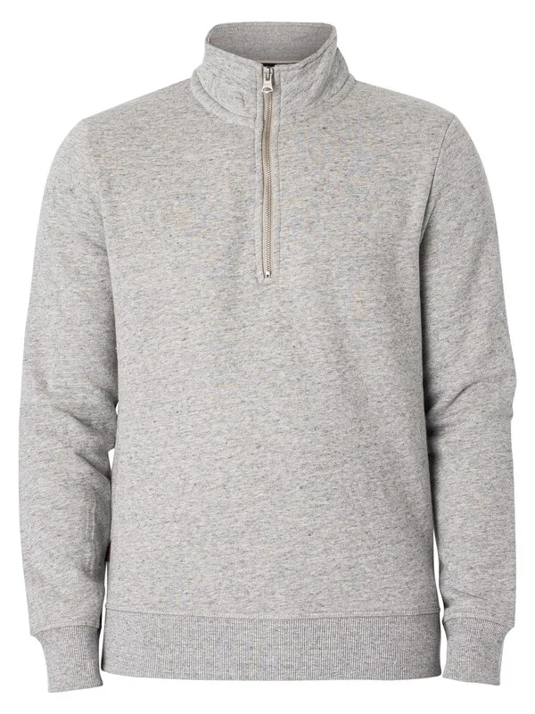 Superdry Essential Half Zip Sweatshirt - Athletic Grey Marl