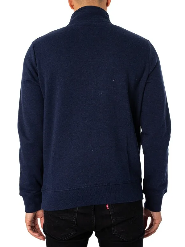 Superdry Essential Half Zip Sweatshirt - Rich Navy Marl