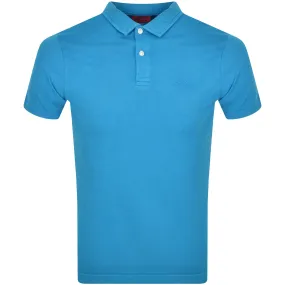 Superdry Essential Logo Neon Polo T Shirt Blue