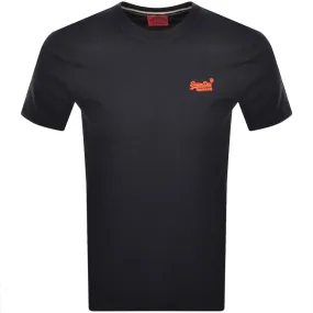 Superdry Essential Logo Neon T Shirt Navy