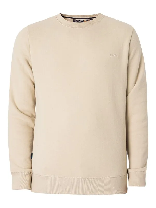 Superdry Essential Logo Sweatshirt - Light Stone Beige