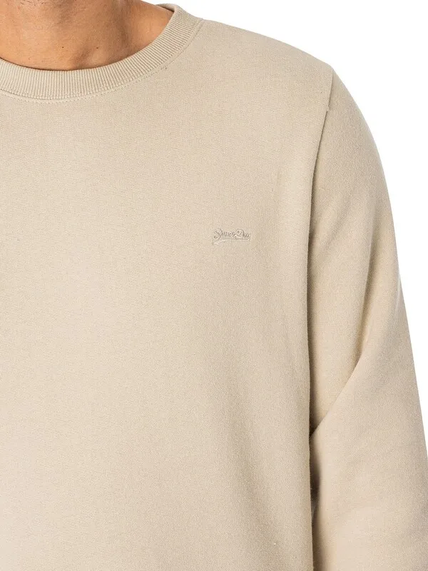 Superdry Essential Logo Sweatshirt - Light Stone Beige