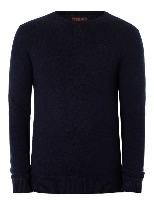 Superdry Essential Slim Fit Crew Knit - Bright Blue Marl