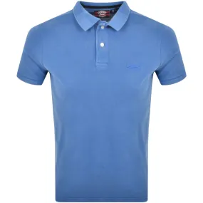 Superdry Short Sleeved Polo T Shirt Blue