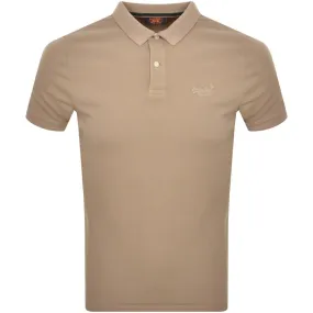 Superdry Short Sleeved Polo T Shirt Brown