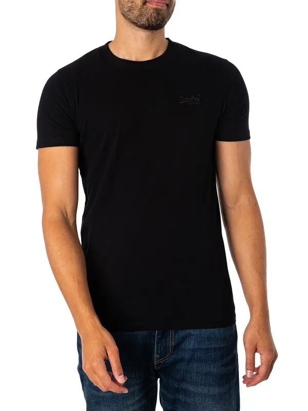 Superdry Vintage Logo EMB T-Shirt - Black