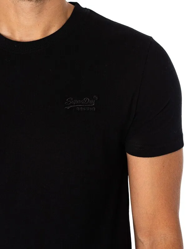 Superdry Vintage Logo EMB T-Shirt - Black