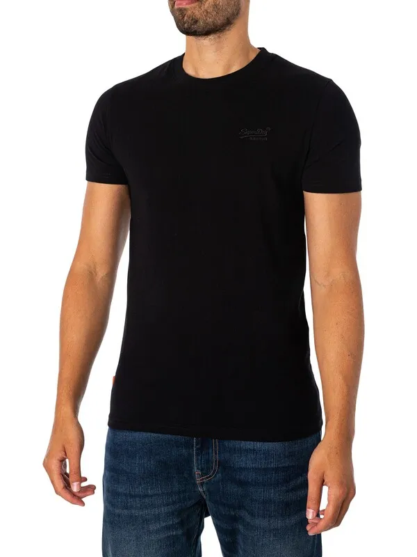 Superdry Vintage Logo EMB T-Shirt - Black