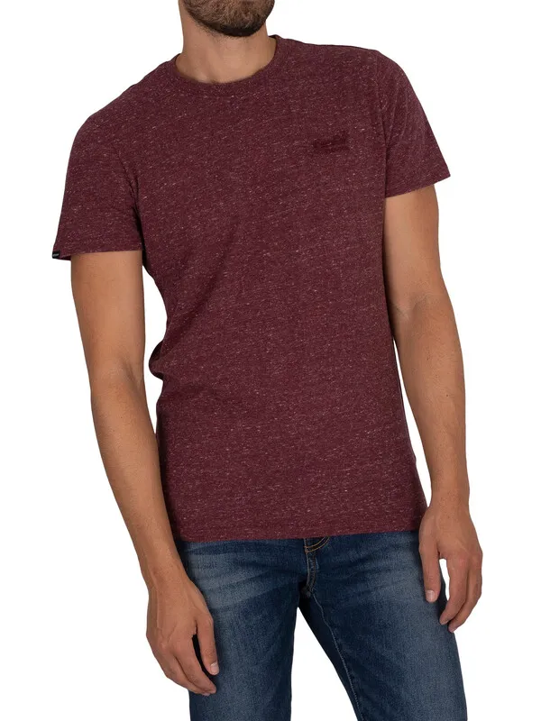 Superdry Vintage Logo EMB T-Shirt - Burgundy Heather