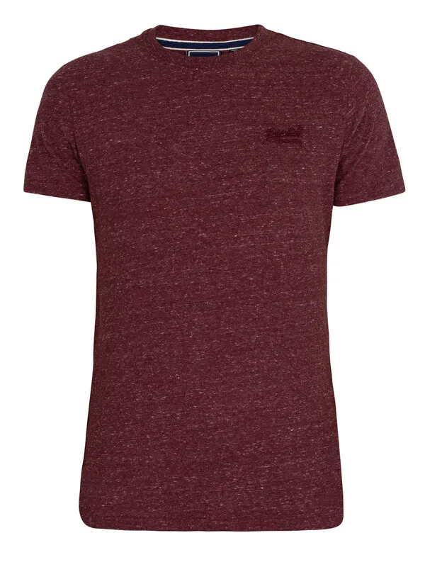 Superdry Vintage Logo EMB T-Shirt - Burgundy Heather