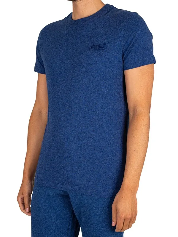 Superdry Vintage Logo Embroidered T-Shirt - Bright Blue Marl