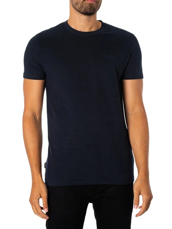 Superdry Vintage Logo Embroidered T-Shirt - Eclipse Navy