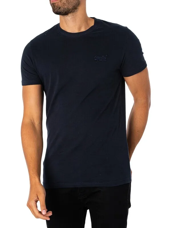 Superdry Vintage Logo Embroidered T-Shirt - Eclipse Navy