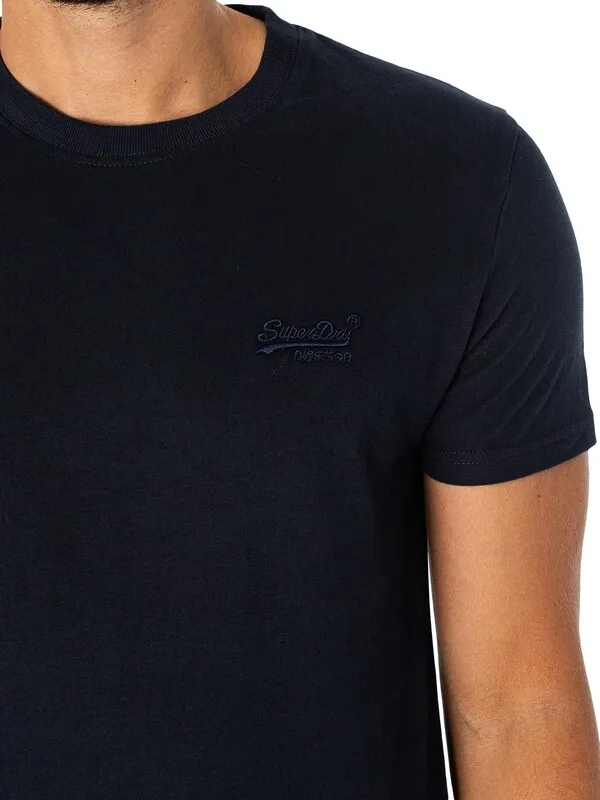 Superdry Vintage Logo Embroidered T-Shirt - Eclipse Navy