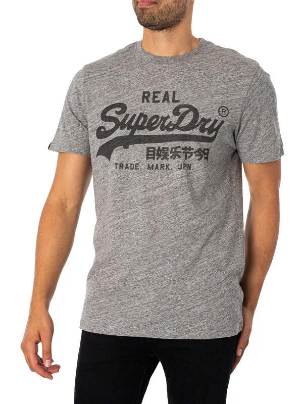 Superdry Vintage Logo T-Shirt - Athletic Grey Marl