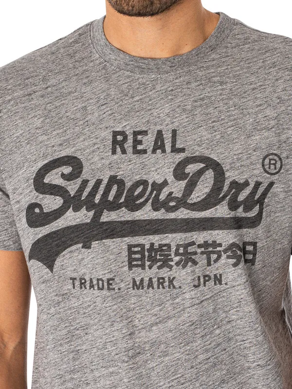 Superdry Vintage Logo T-Shirt - Athletic Grey Marl