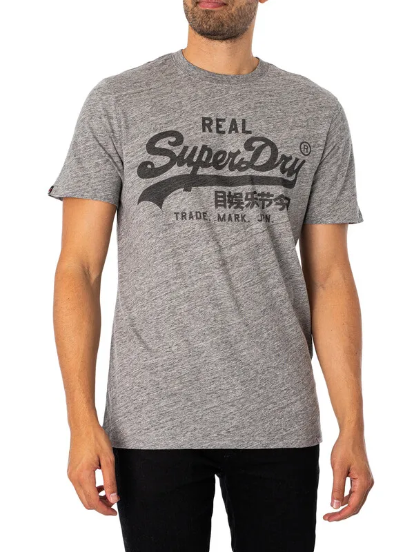 Superdry Vintage Logo T-Shirt - Athletic Grey Marl