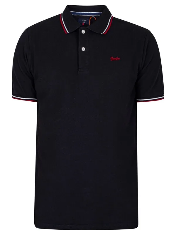 Superdry Vintage Logo Tipped Polo Shirt - Dark Navy/Red