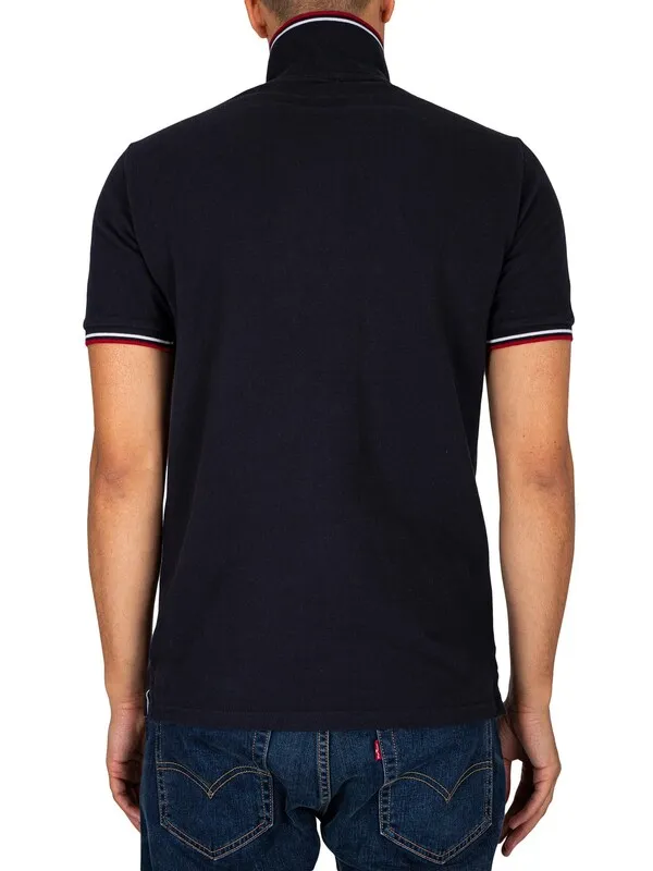 Superdry Vintage Logo Tipped Polo Shirt - Dark Navy/Red