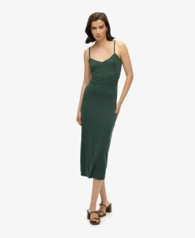 Superdry Women's Jersey Open Back Dress Green / Forest Green - Size: 16