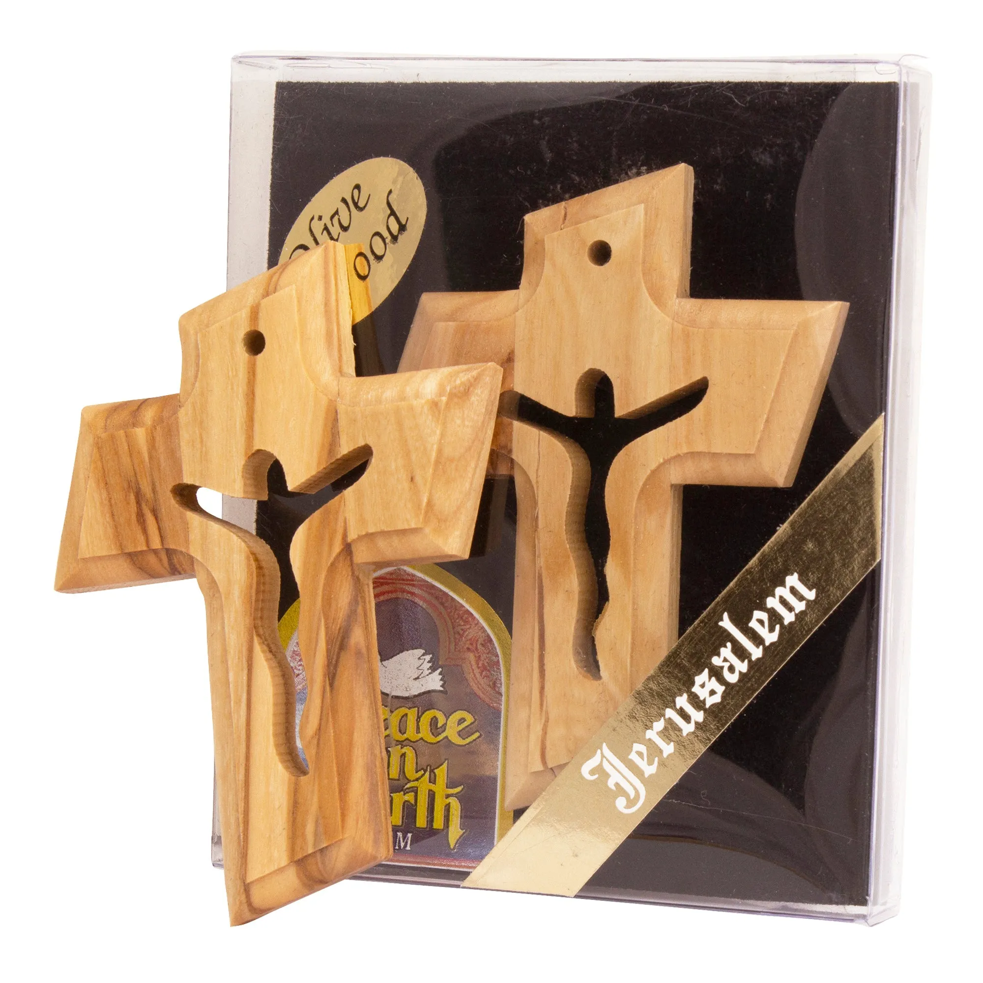 Symbolic Christianity Wooden Wall Cross Natural Olive Wood Prayers Symbol from Bethlehem Handmade 3,2