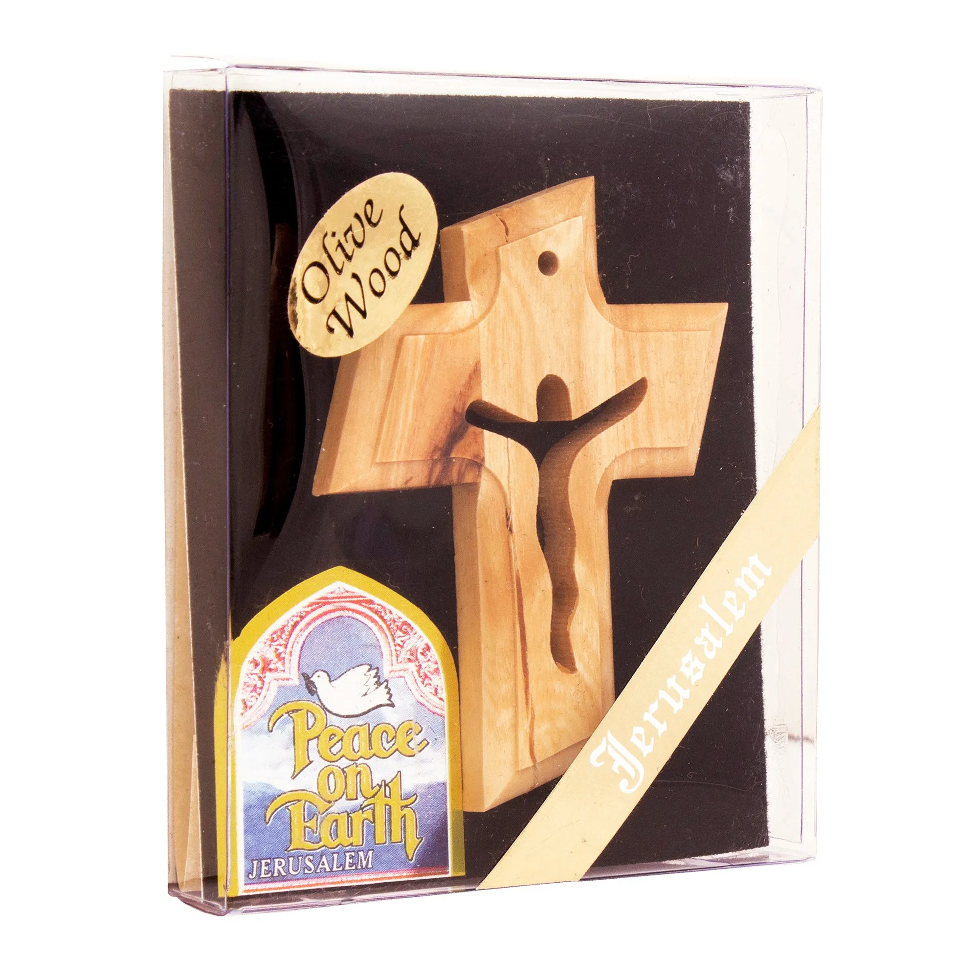 Symbolic Christianity Wooden Wall Cross Natural Olive Wood Prayers Symbol from Bethlehem Handmade 3,2