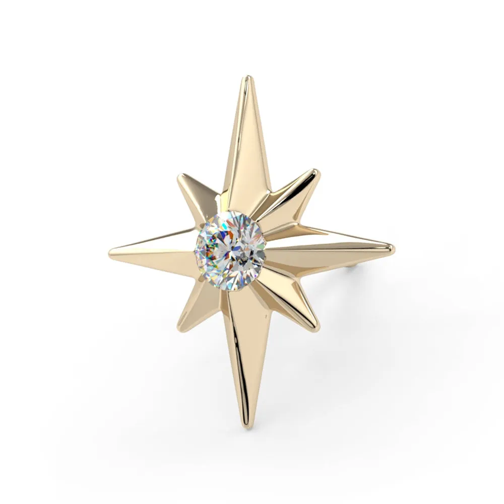 threadless: North Star End in Gold & Platinum with CZ