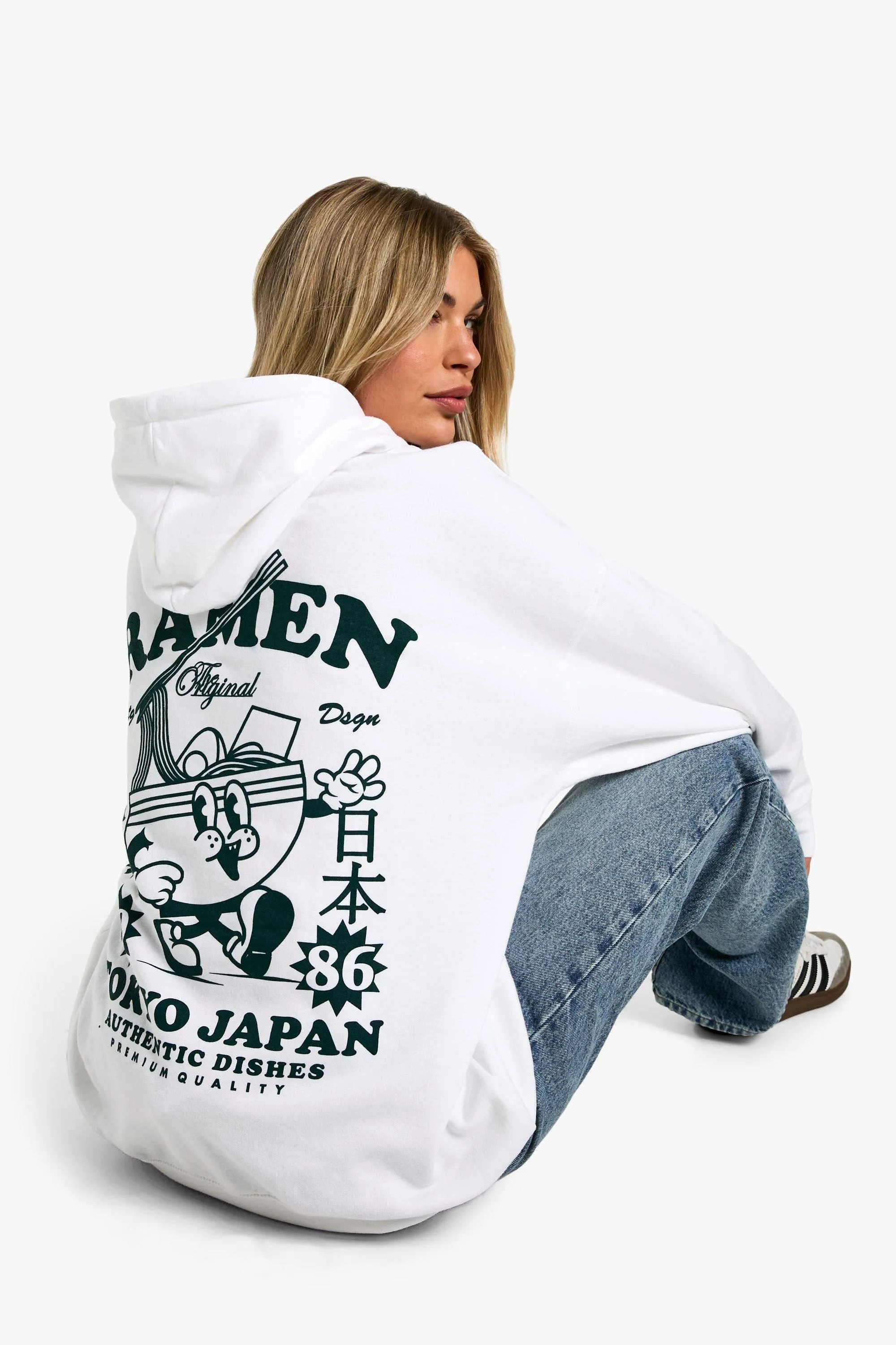 Tokyo Ramen Printed Oversized Hoodie