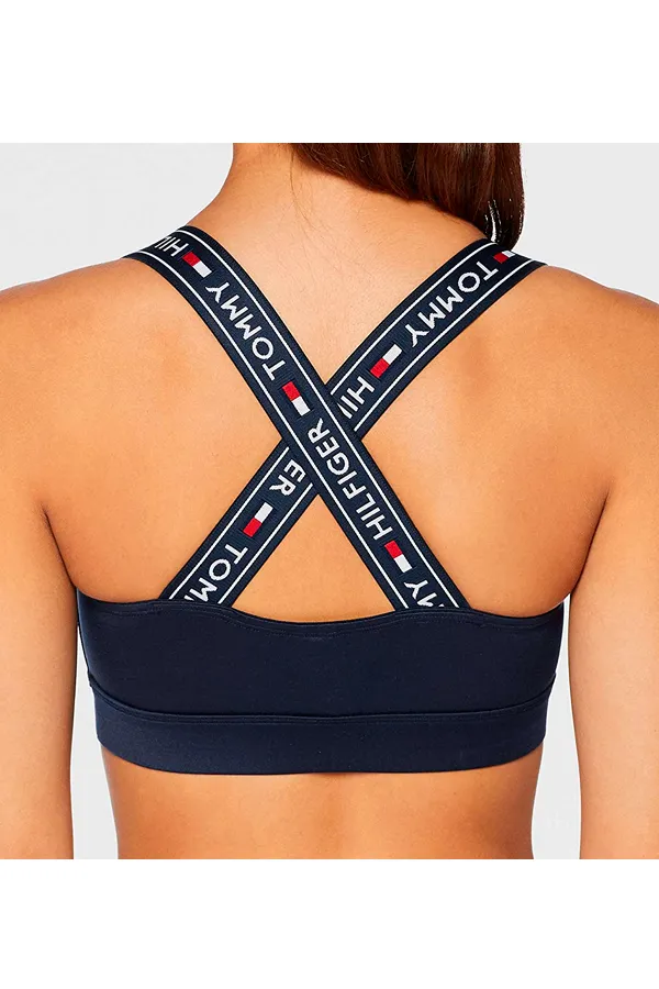 Tommy Hilfiger Women Cross Back Training Bralette Navy