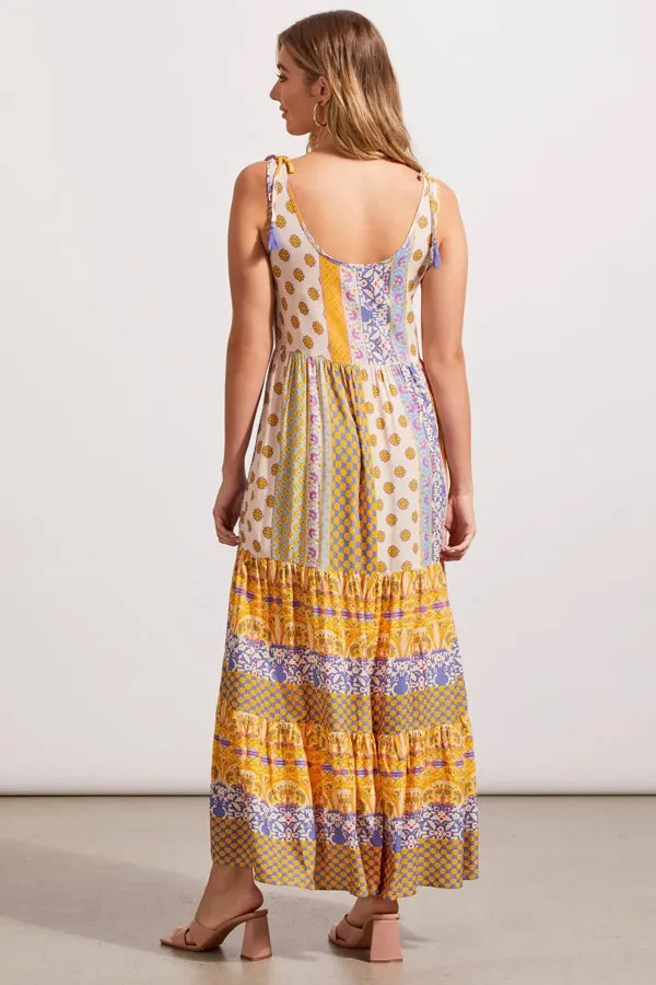 Tribal Border Print Maxi Dress