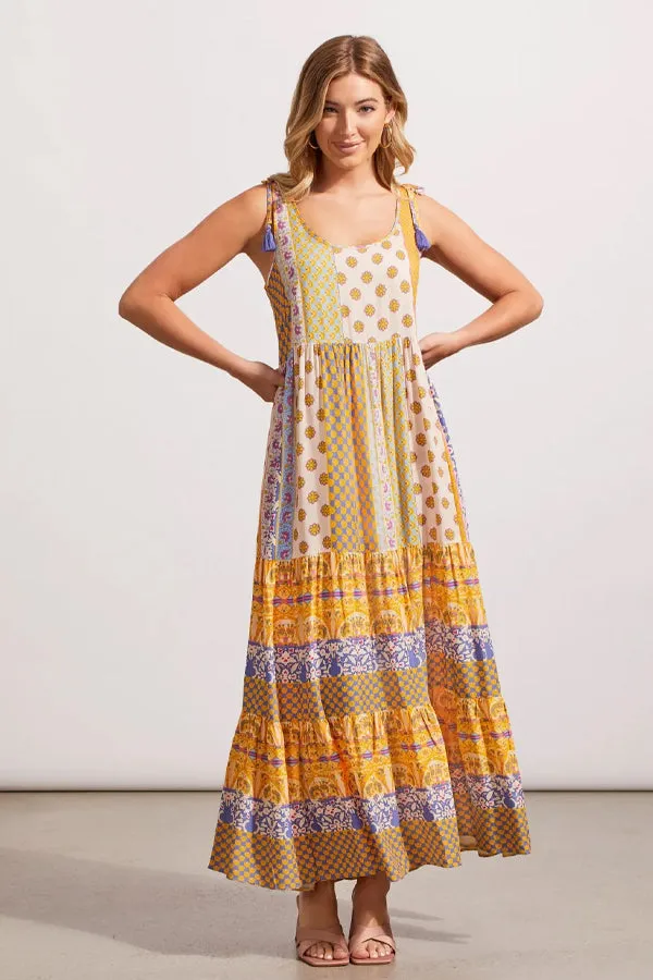 Tribal Border Print Maxi Dress