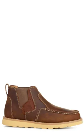 Twisted X Men's Oiled Saddle Brown Moc Toe Chelsea Wedge Shoe