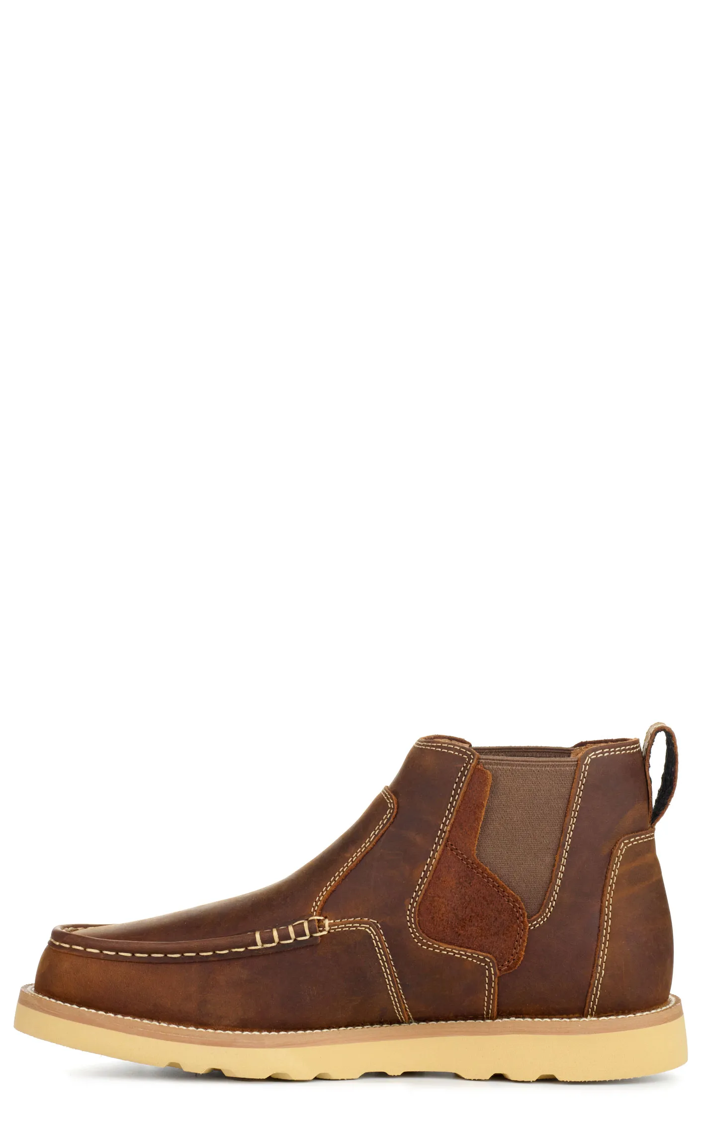 Twisted X Men's Oiled Saddle Brown Moc Toe Chelsea Wedge Shoe