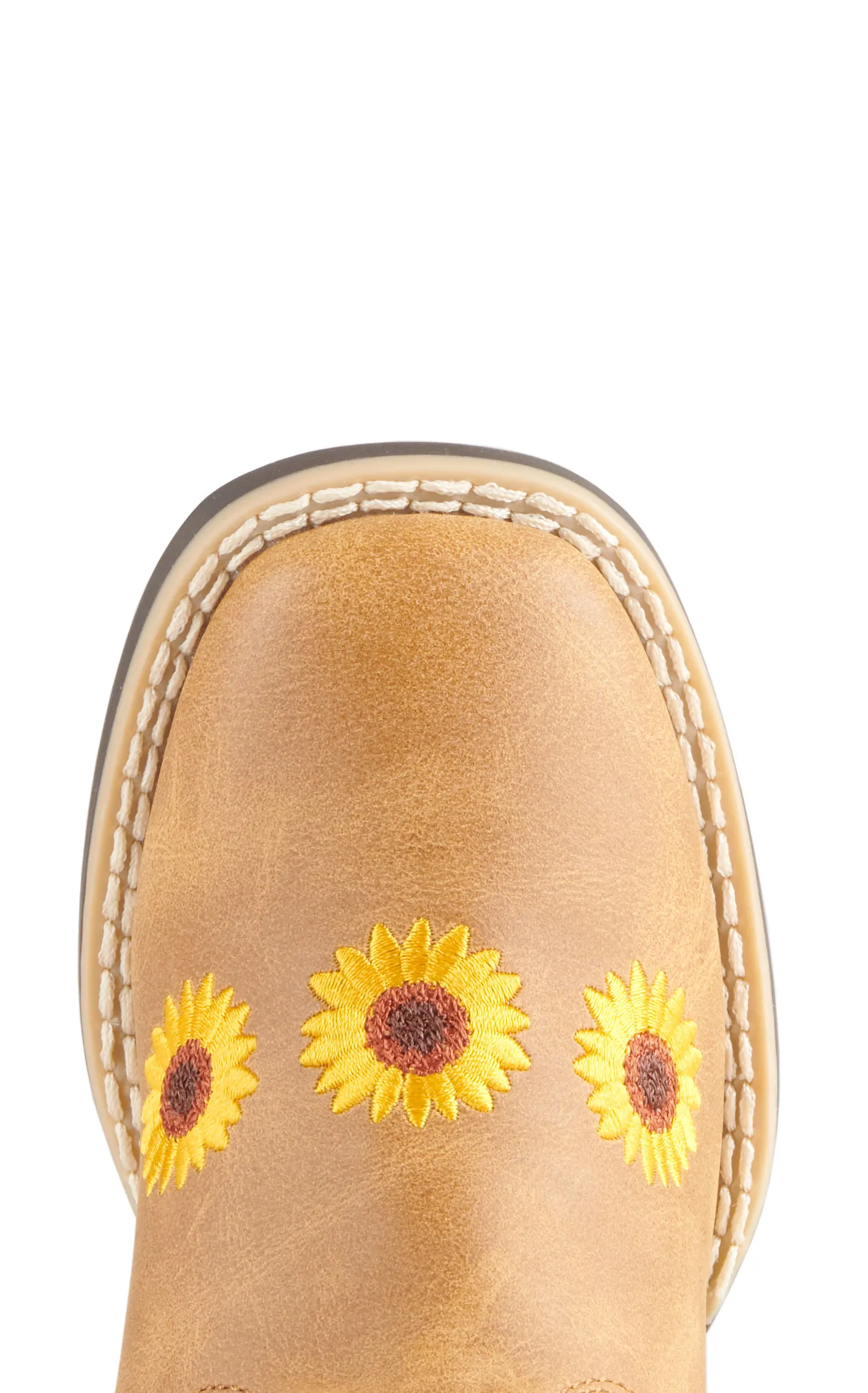 Twister Girls Sunnie Tan and Cheetah Sunflower Print Square Toe Cowboy Boots