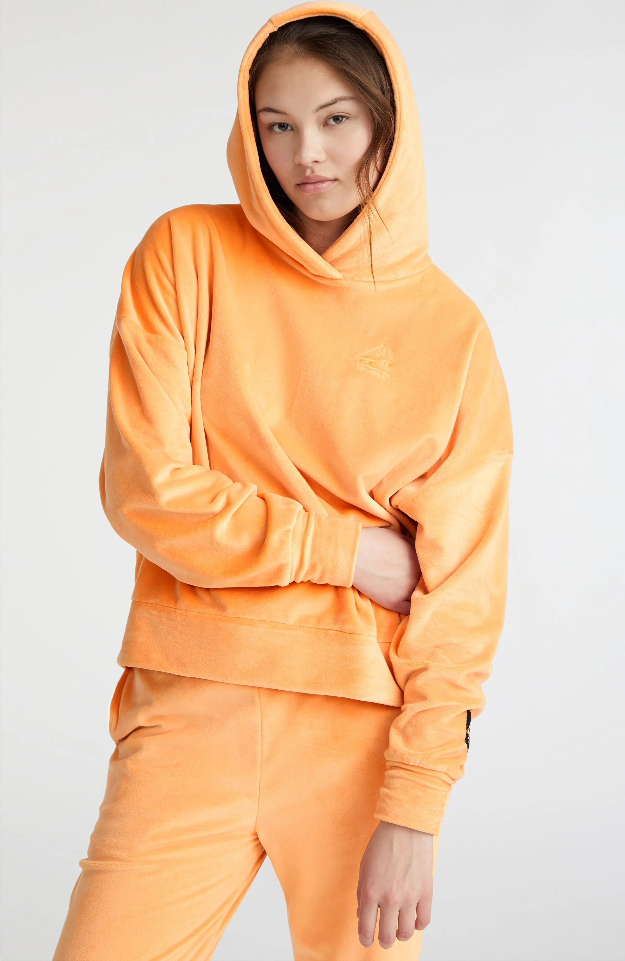 Velour Hoodie Fleece | Giorgia Peach