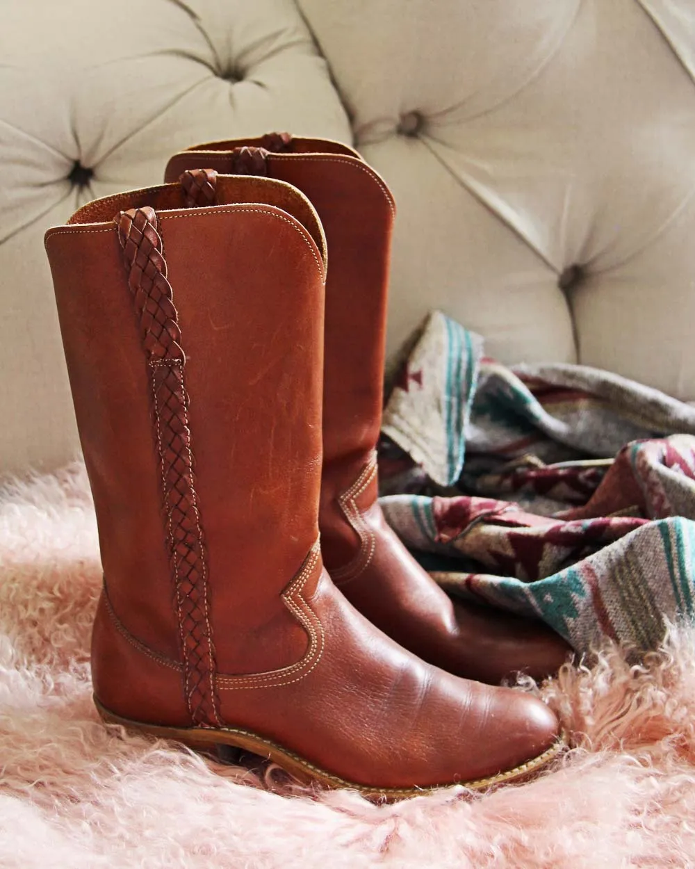 Vintage Braided Campus Boots