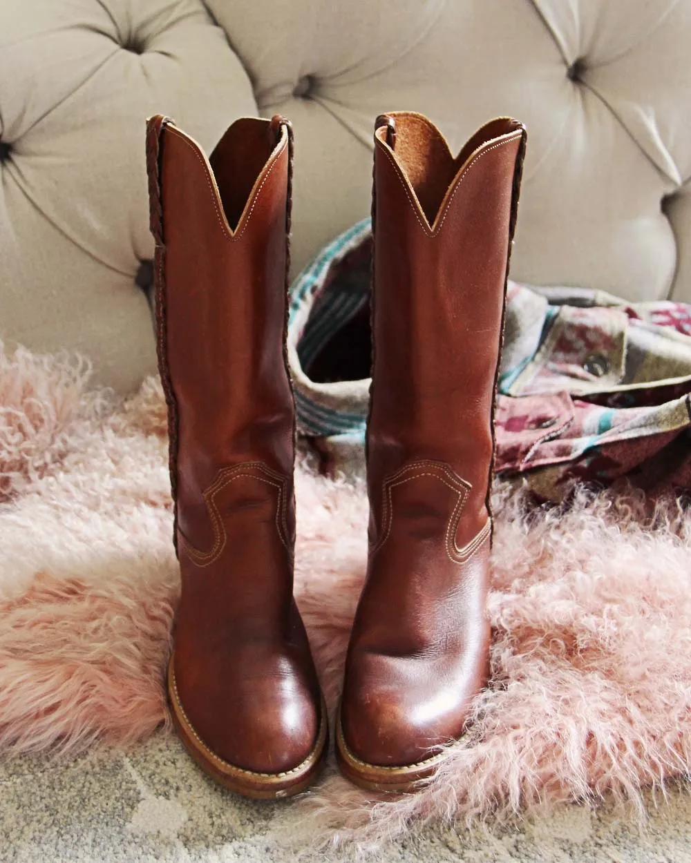 Vintage Braided Campus Boots