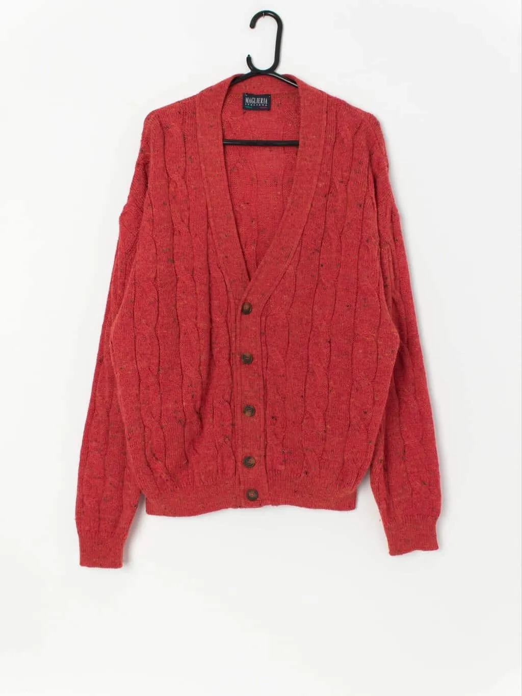 Vintage Shetland wool cable knit cardigan – Large / XL