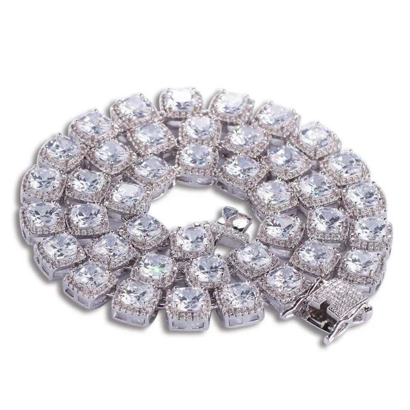 White Gold Glacier Clustered Tennis Chain