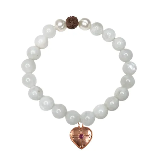 White Rainbow Moonstone Bracelet: New Beginnings, Emotional Stability, Calm