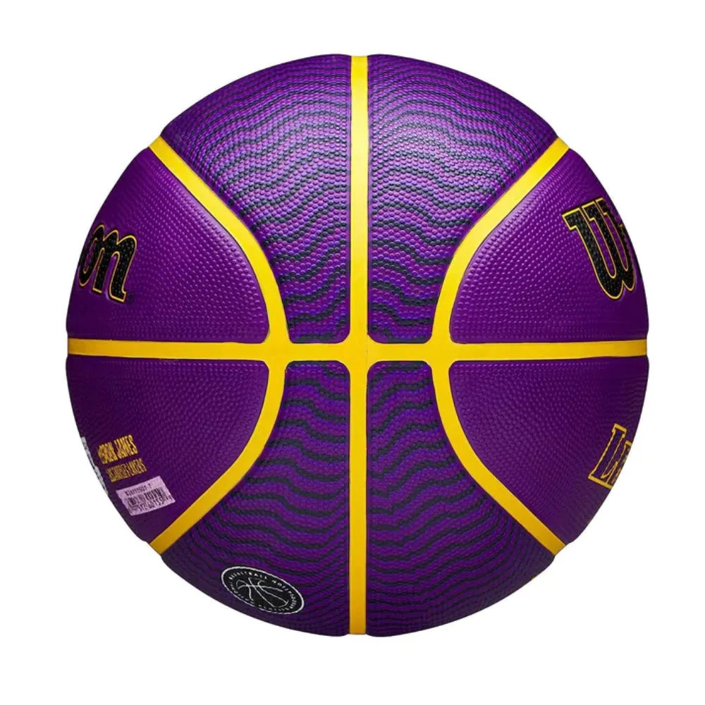 WILSON Lebron NBA Player Icon Outdoor Basketball (Purple/Yellow)