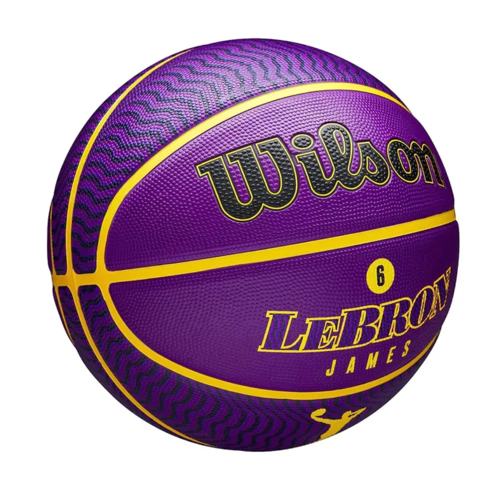 WILSON Lebron NBA Player Icon Outdoor Basketball (Purple/Yellow)